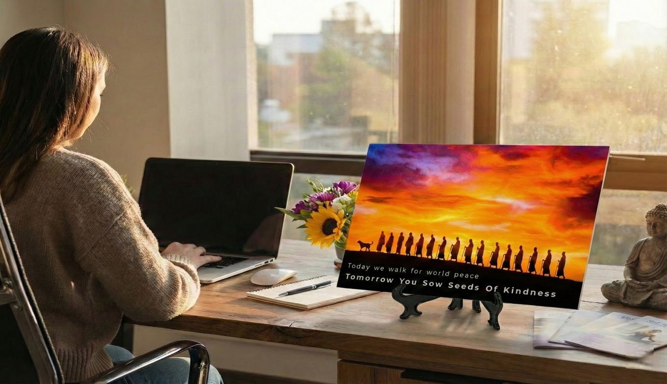 walk for peace 10"x8" canvas board