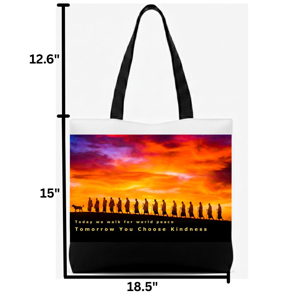 walk for peace canvas tote bag